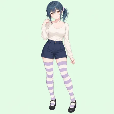 striped thighhighs