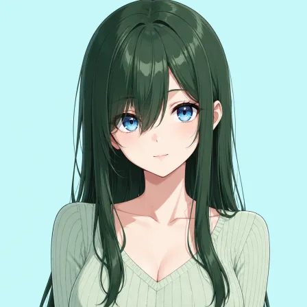dark green hair
