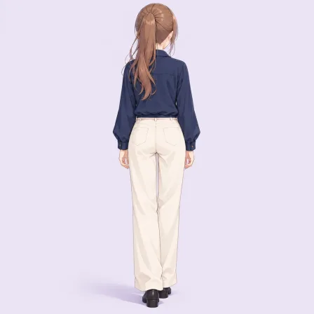 facing away