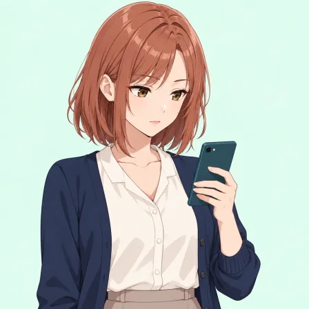 looking at phone
