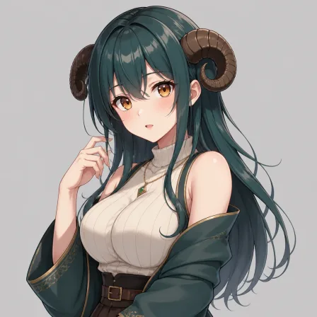 curled horns