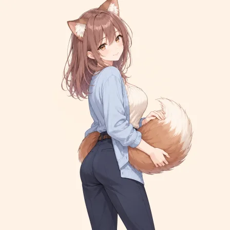 holding own tail