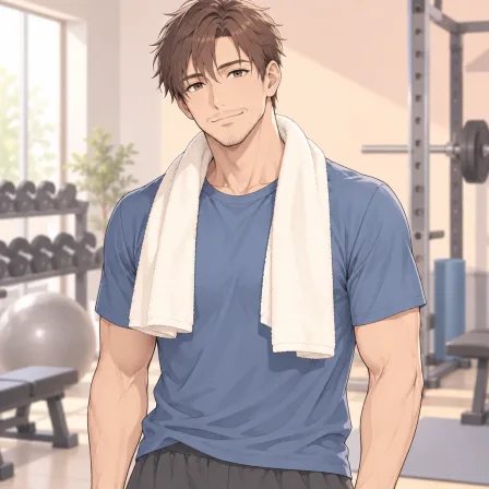 towel around neck