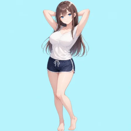 arms behind head