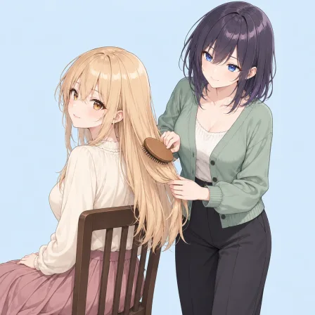 brushing another's hair