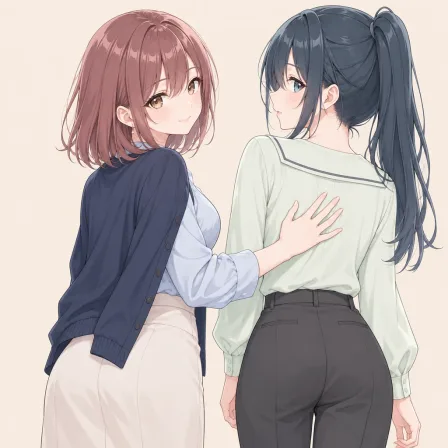 hand on another's back