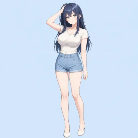 hand in own hair