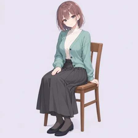 hand on lap