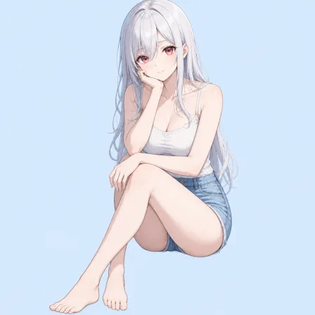 hand on own cheek