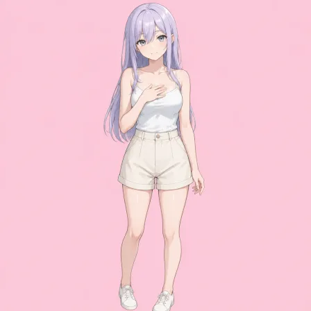 hand on own chest