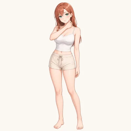 hand on own neck