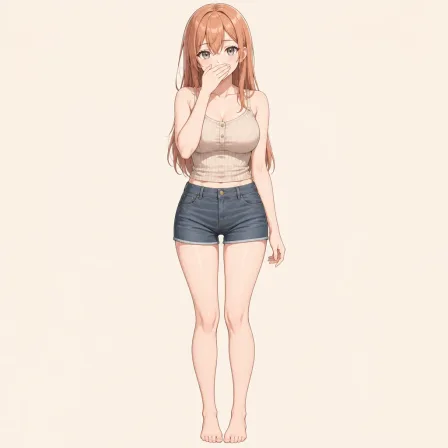 hand over own mouth