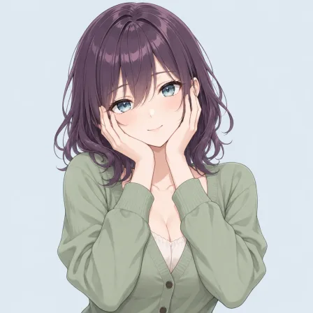 hands on own face