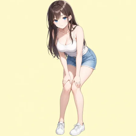 hands on own knees