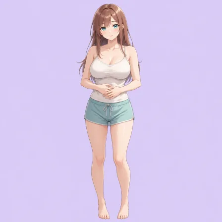 hands on own stomach