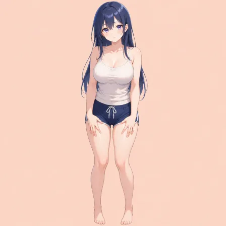hands on own thighs