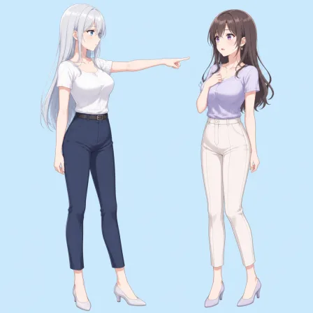 pointing at another