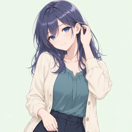 adjusting hair