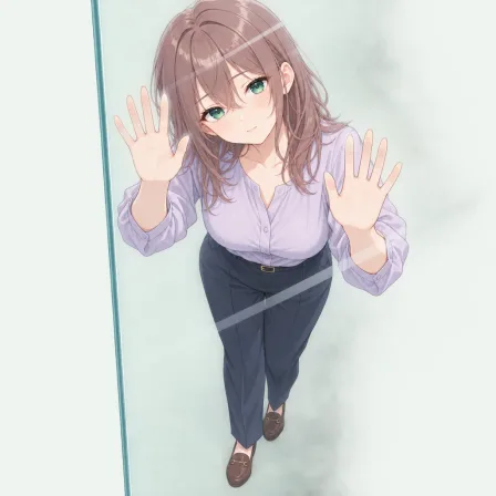 against glass