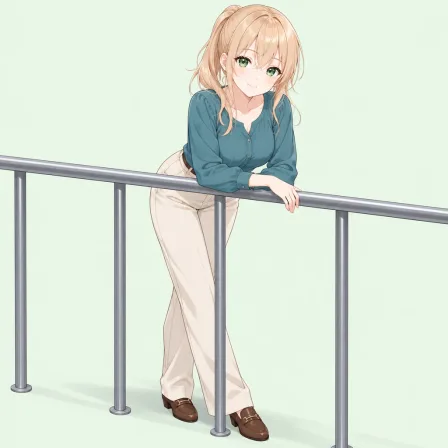 against railing