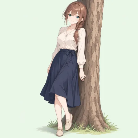 against tree