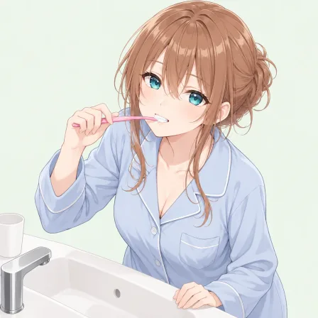 brushing teeth