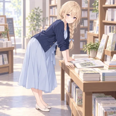 leaning forward