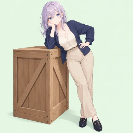 leaning on object