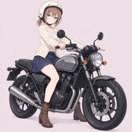 on motorcycle