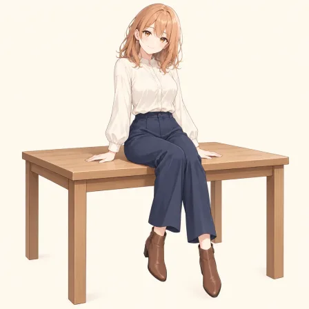 sitting on table