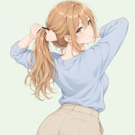tying hair