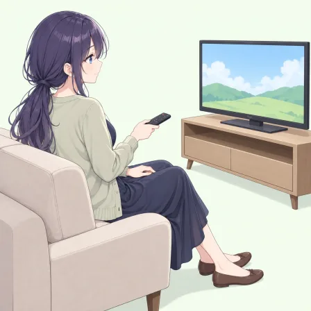 watching television