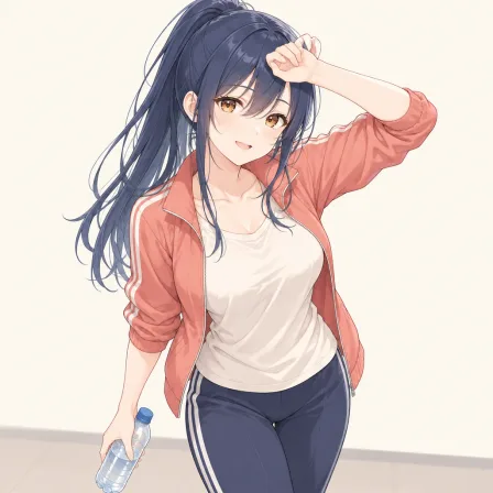 wiping sweat