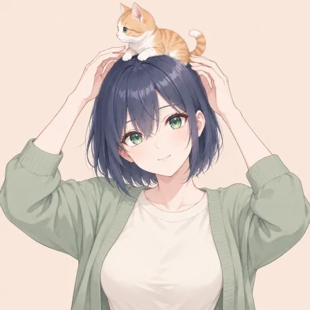 cat on head