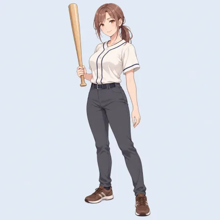 holding baseball bat