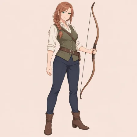 holding bow \(weapon\)