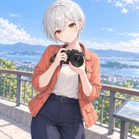 holding camera