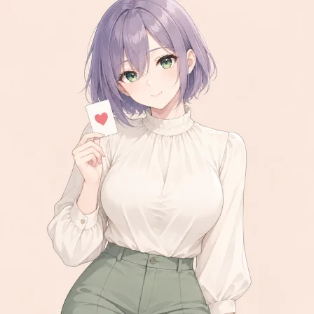 holding card