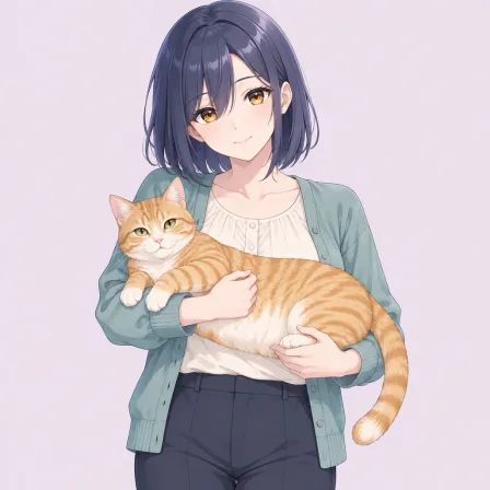 holding cat