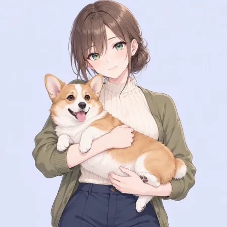 holding dog