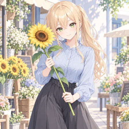 holding flower