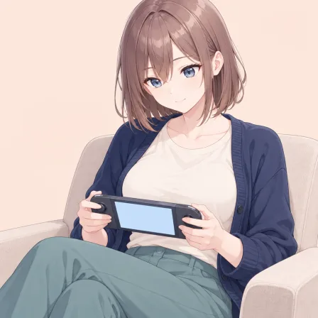 holding handheld game console