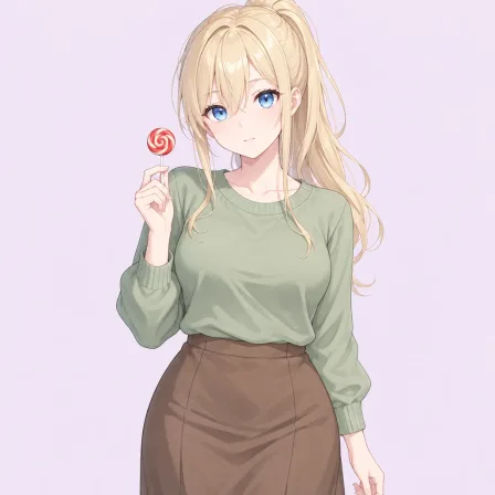 holding lollipop