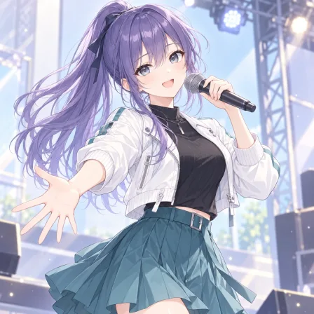 holding microphone
