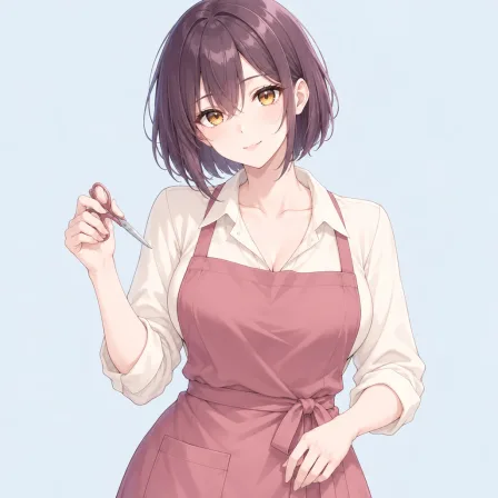 holding scissors