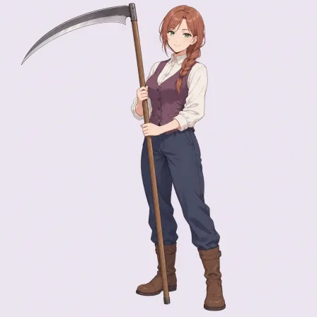 holding scythe
