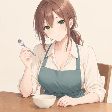 holding spoon