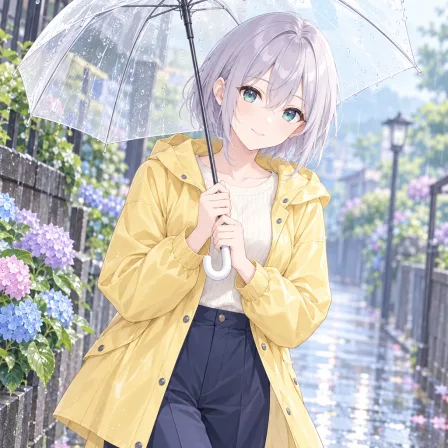 holding umbrella