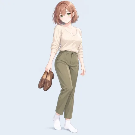 holding unworn shoes