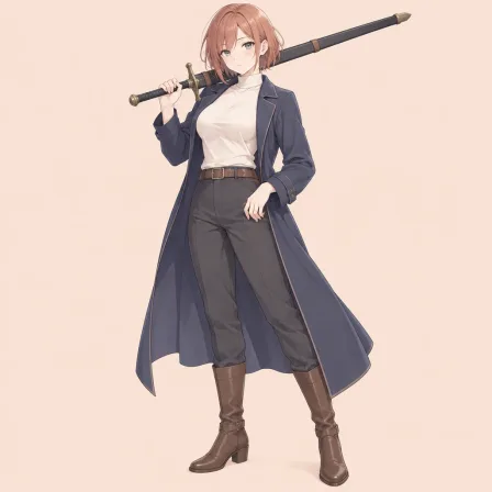 sword over shoulder